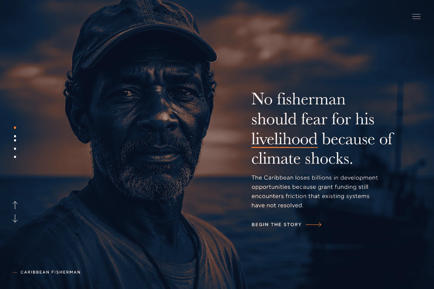 Caribbean fisherman standing near the sea
